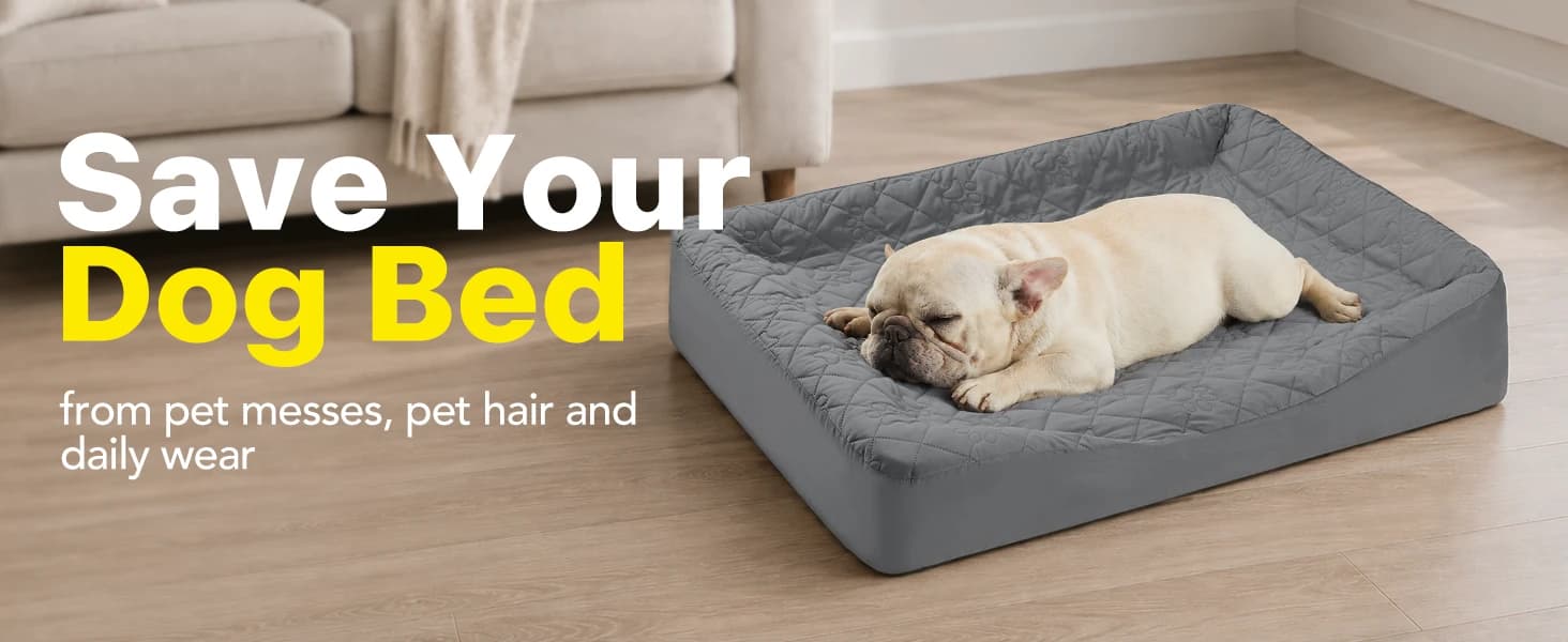 Waterproof Dog Bed Cover Replacement — Fitted Sheet Washable — Keep Your Dog Bed Fresh and Protected