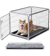 Collapsible Dog Crate for Medium Dogs - 36 inch Escape Proof Metal Dog Kennel with Double Door — collection imagery