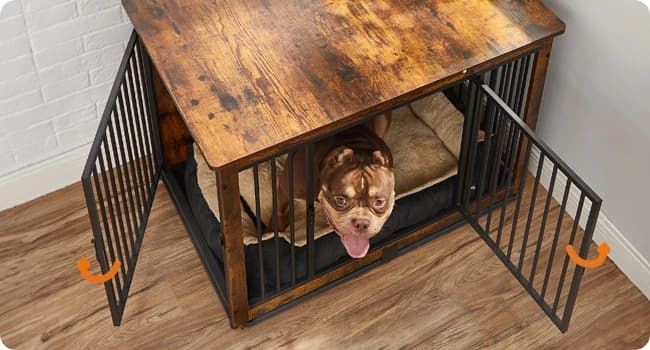 38" Dog Crate Furniture — Heavy-Duty Dog Kennel Side End Table — Details Make a Difference