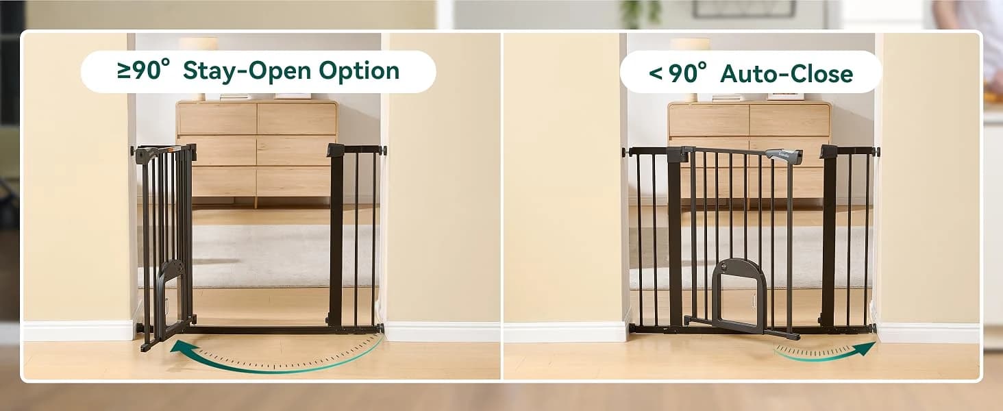 Dog Gate with Adjustable Cat Door — collection imagery
