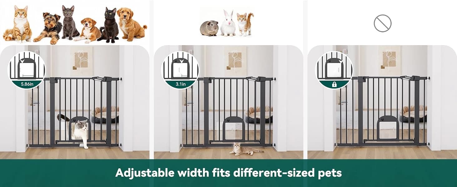Dog Gate with Adjustable Cat Door — collection imagery