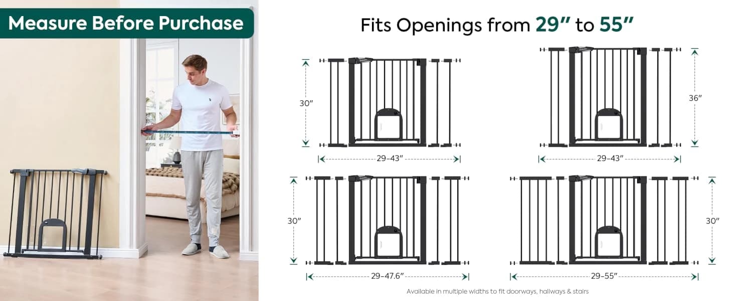 Dog Gate with Adjustable Cat Door — product details