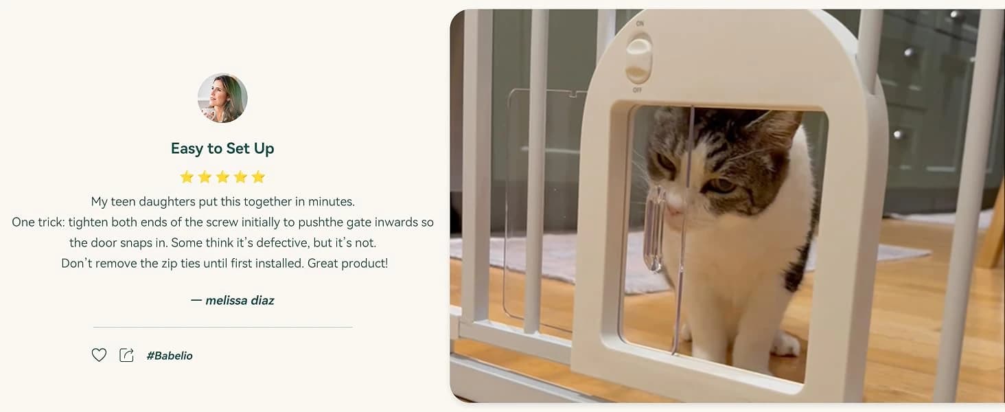 Dog Gate with Adjustable Cat Door — product details