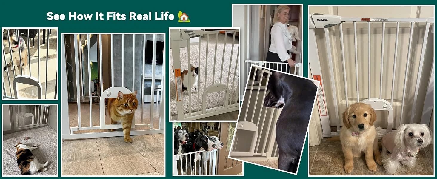 Dog Gate with Adjustable Cat Door — product details