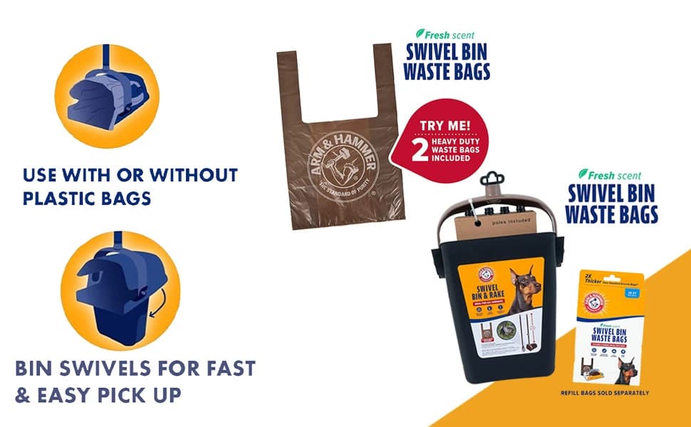 Swivel Bin and Rake Dog Pooper Scooper — product details