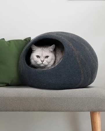 Cat Cave - Merino Wool Bed for Indoor Cats (Dark Gray — collection imagery