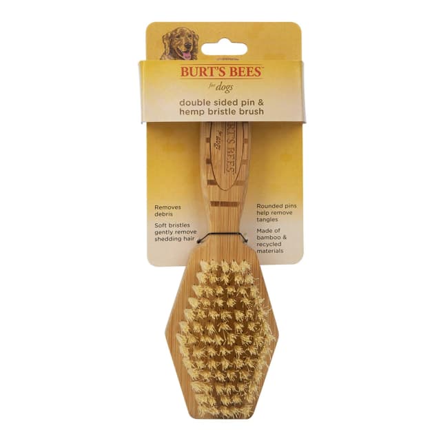 Double-Sided Pin and Hemp Bristle Dog Brush
