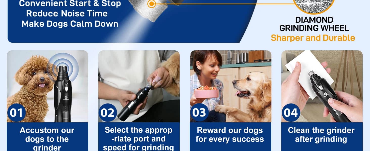 Dog Nail Grinder — 2-Speed and LED Light — product details