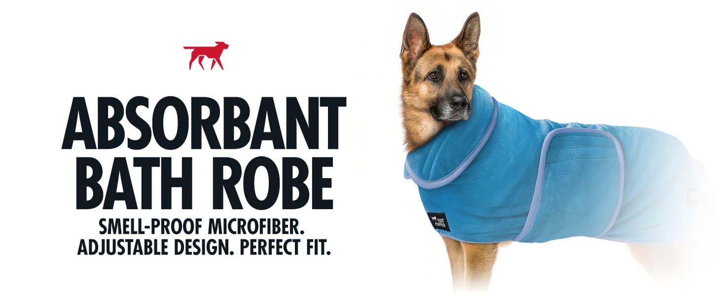 Fast Drying Dog Bath Robe | 800 GSM Plush Dog Towel Bathrobe/Dressing Gown | Super Absorbent Pet/Puppy Bathrobe — product details