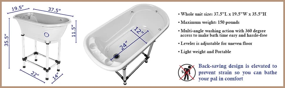 Flying Pig Pet Dog and Cat Portable Bath Tub (White — collection imagery