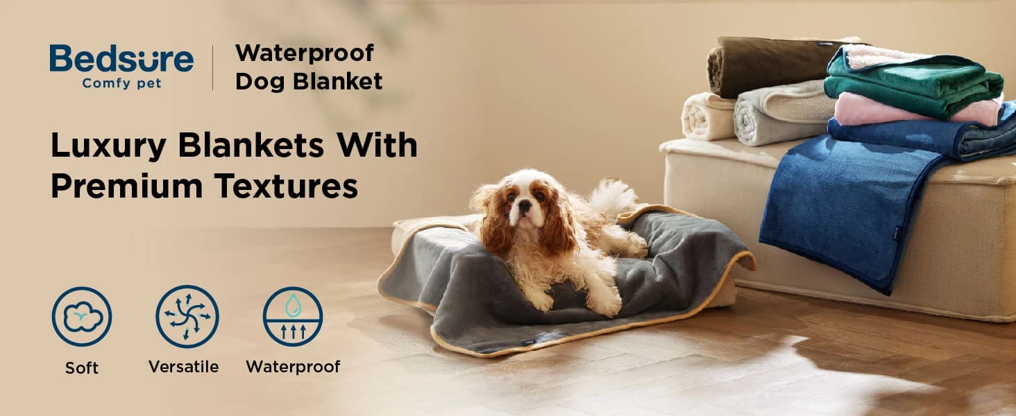 Waterproof Dog Blankets for Large Dogs Sherpa Fleece Throw — 40X50 — product details