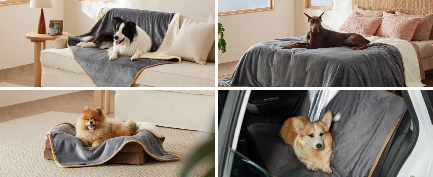 Waterproof Dog Blankets for Large Dogs Sherpa Fleece Throw — 40X50 — product details
