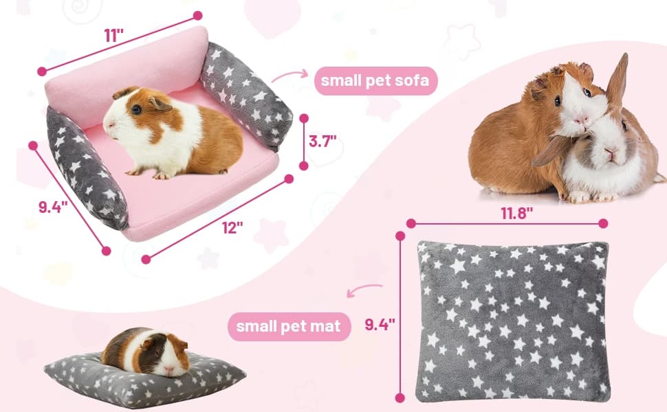 Guinea Pig Sofa Bed — Washable Soft Fleece Small Animal Sleeping Bed — product details