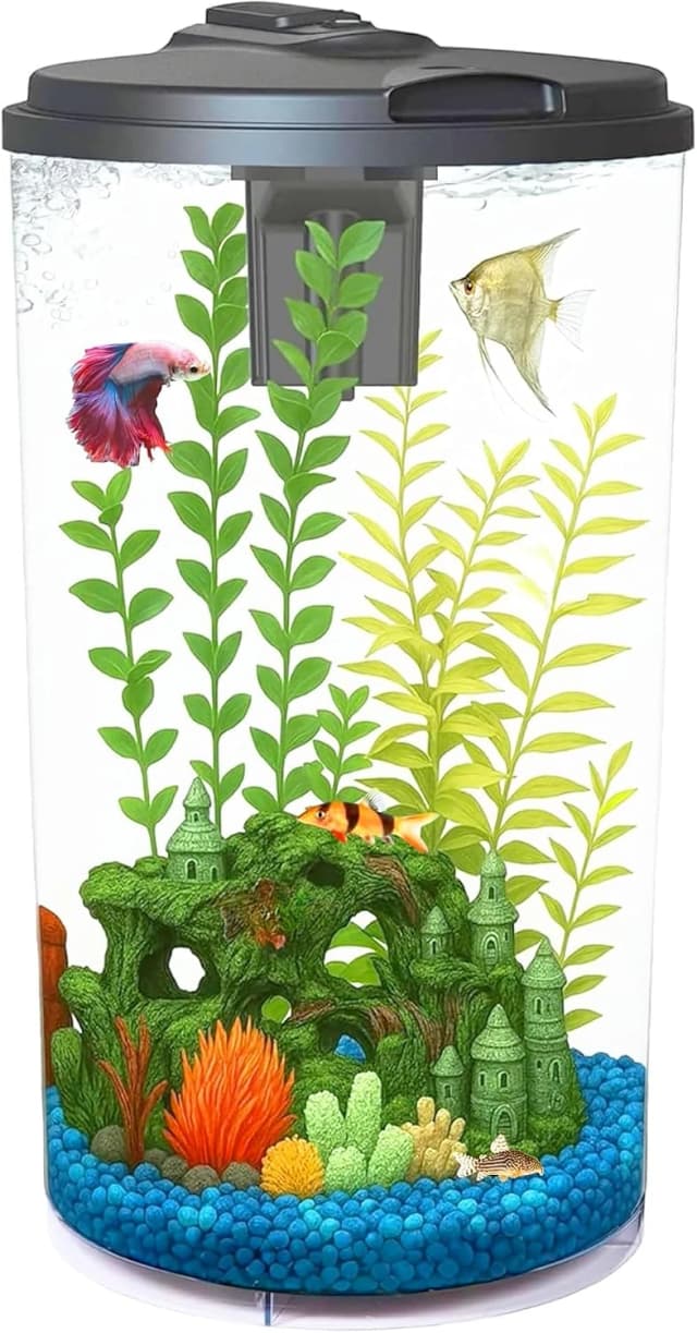 Plastic 6-Gallon AquaView 360 Aquarium Kit for Tropical Fish