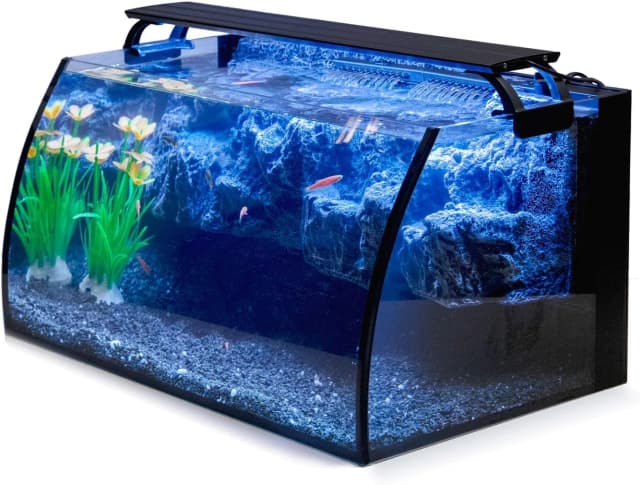 Horizon 8 Gallon LED Glass Aquarium Kit for Starters with 7W Power Filter Pump