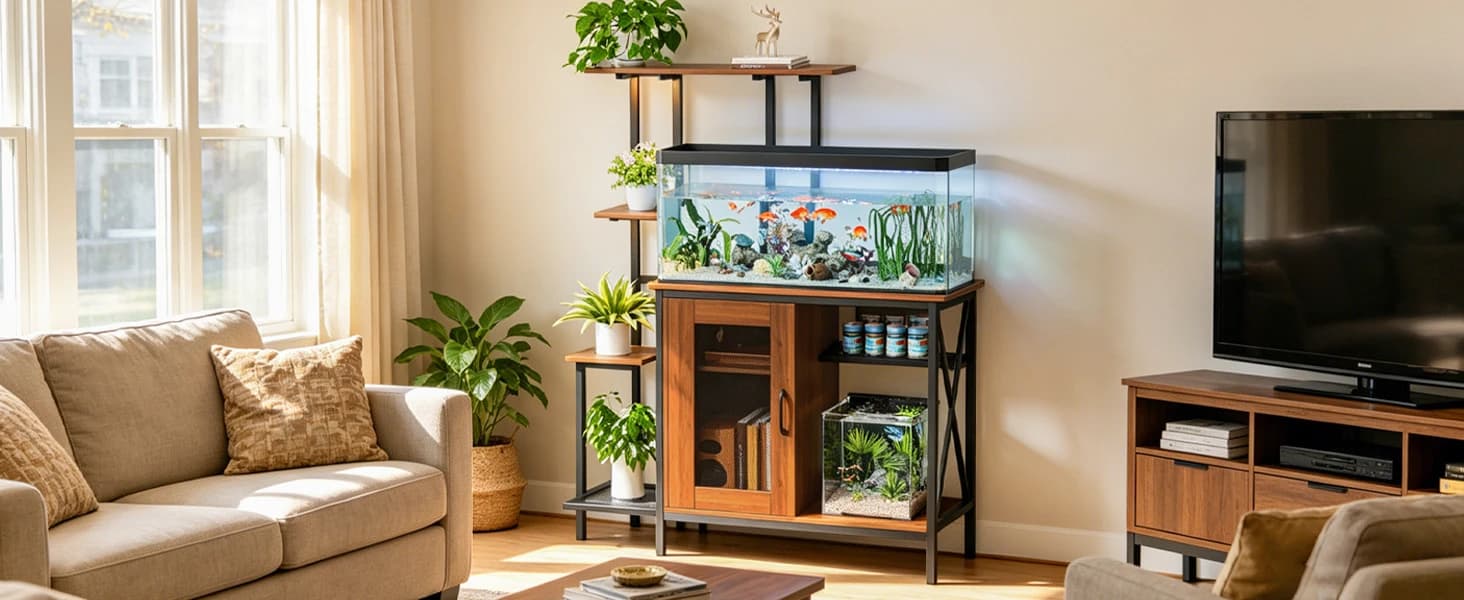 20-29 Gallon Fish Tank Stand with Plant Shelf — collection imagery