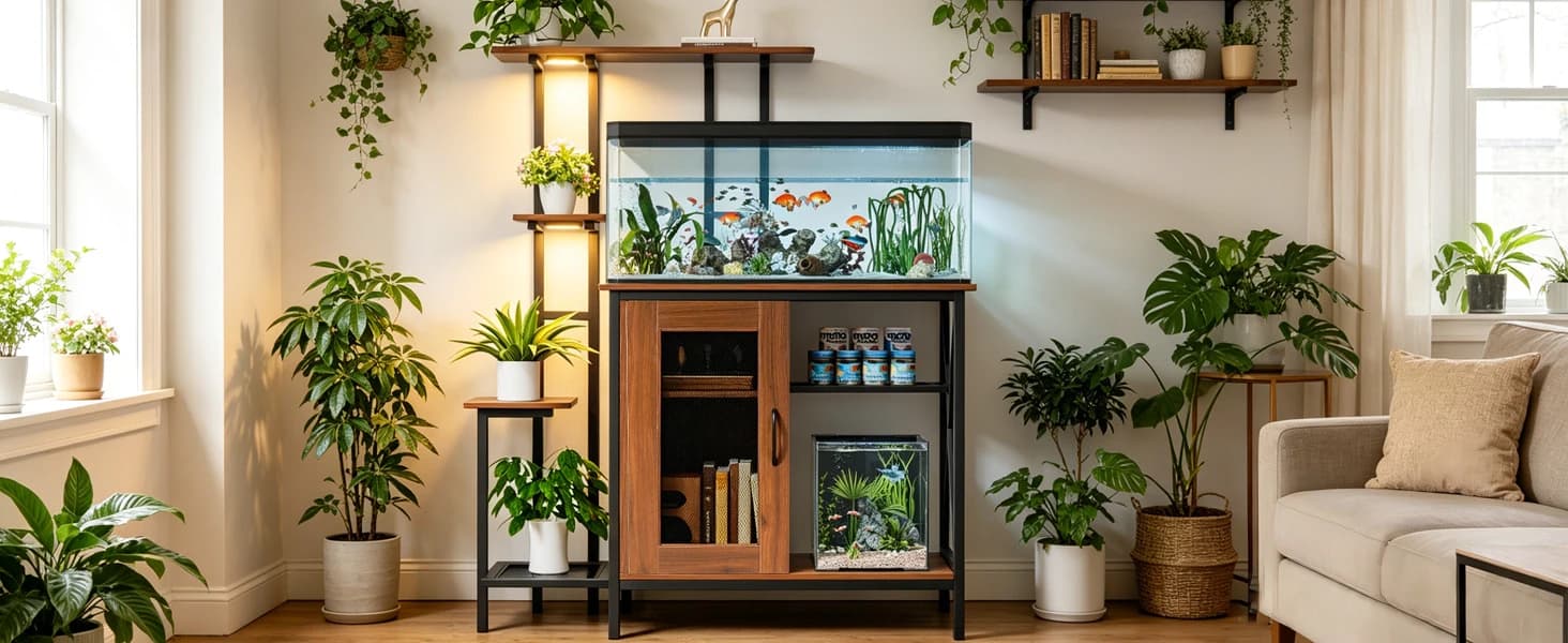 20-29 Gallon Fish Tank Stand with Plant Shelf — collection imagery