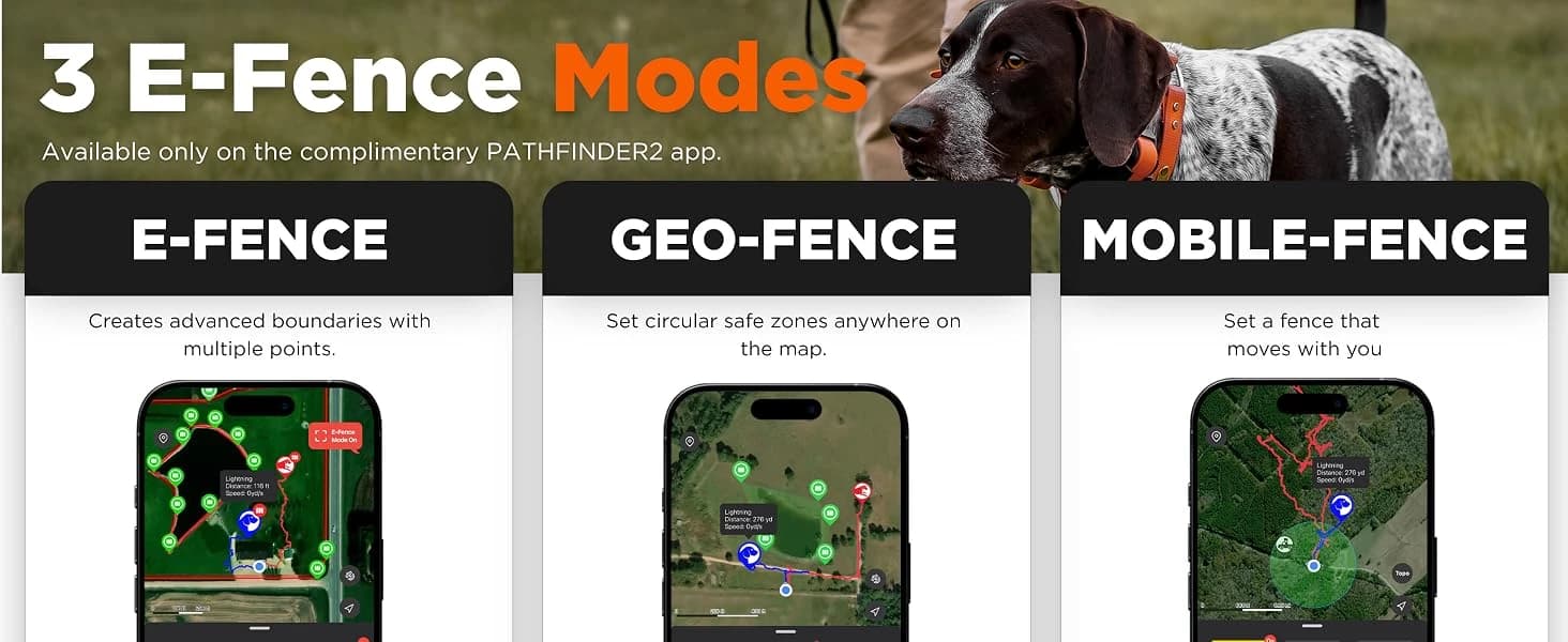 Pathfinder 2 GPS Dog Tracker e Collar 9 Mile Long Range LED Light No Monthly fees Free App Waterproof — product details