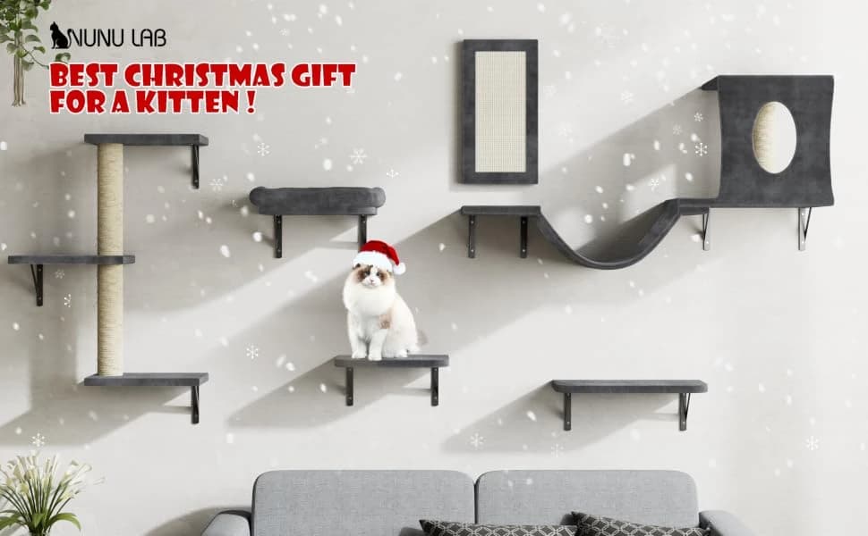 Cat Wall Shelves — 6 Pcs Luxury Wall-Mounted Cat Climber Set — Luxury Cat Climber Set – Where Every Climb is a Adventure!