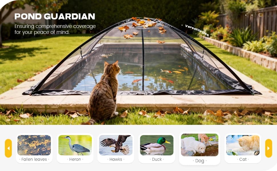 10x14 ft Pond Cover Dome Net with Frame for Outdoor Koi Leaves — product details