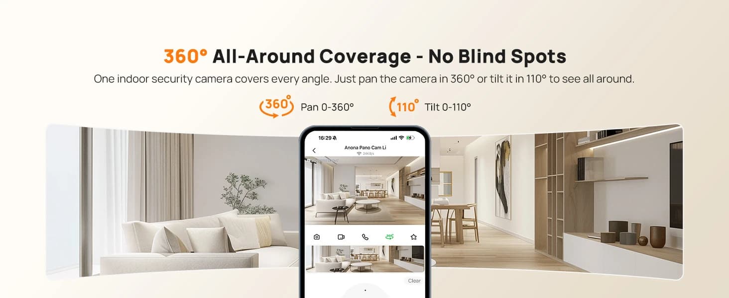 Pano 4K UHD Indoor Camera — Pet/Dog Security Camera with Phone App — collection imagery
