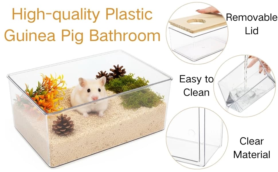 Hamster Sand Bath Box with Wood Cover — High-quality