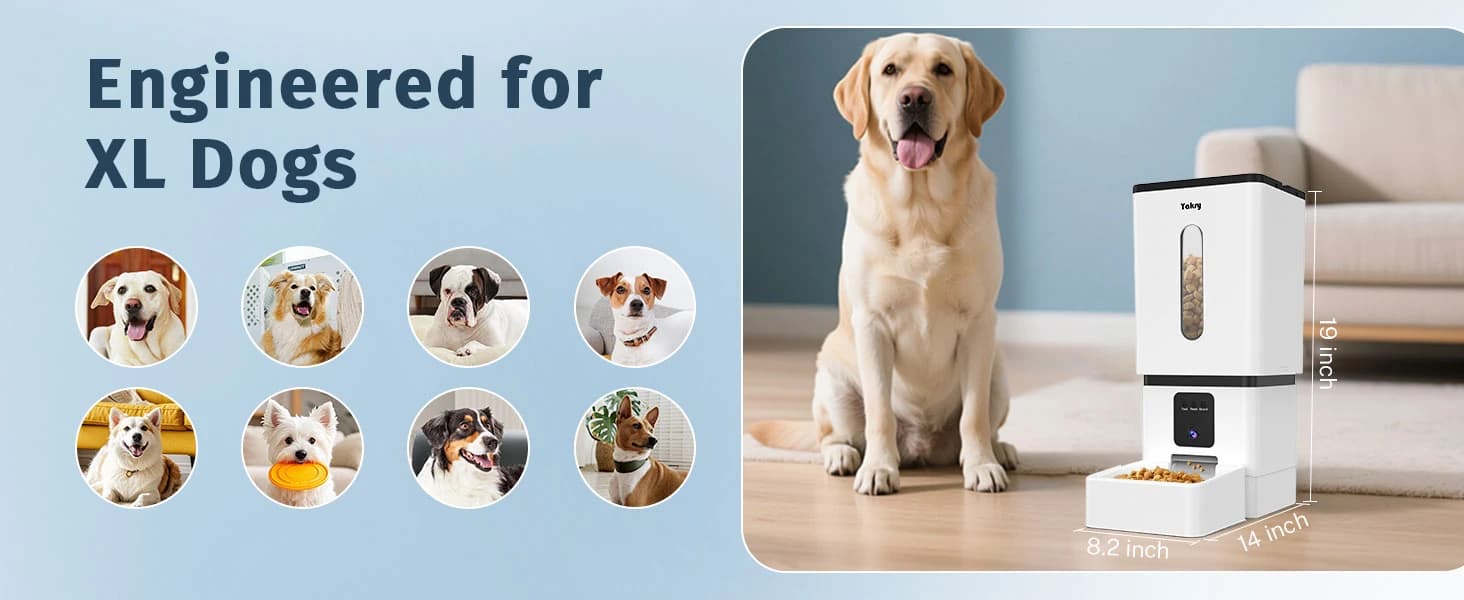 Automatic Dog Feeder Large Breed: 12L/50 Cup Capacity for Kibble up to 20mm — collection imagery