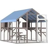 Outdoor Cat Catio Enclosures Large Wooden Cat House Patio for Indoor Cats Feral Cat Shelter with 2 Espace Doors — collection imagery