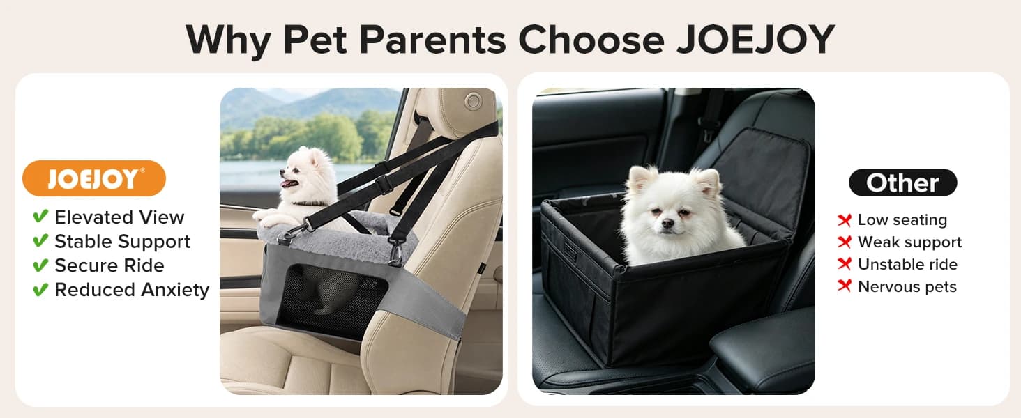 Deluxe Dog Booster Seat with Sturdy Metal Frame and Safety Leash for Small Pets up to 20 lbs - Portable Puppy β product details