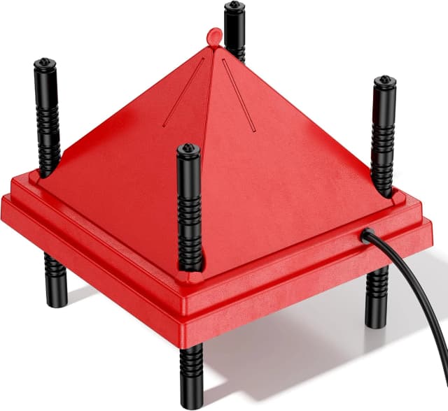 Chick Brooder Heater with Anti-Roost Cone and Constant Temp Red 12" x 12"