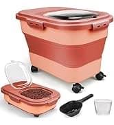Dog Food Storage Container, 10-20Lbs Collapsible Pet Food Storage Containers with Rolling Wheel Airtight — collection imagery