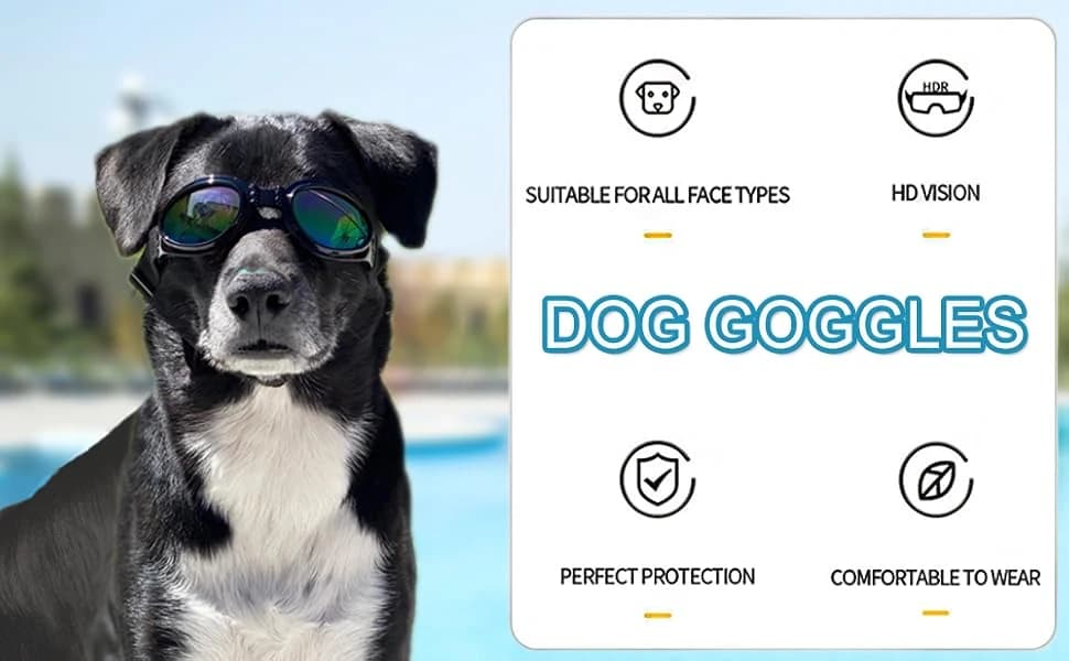 Dog Sunglasses Dog Goggles for Medium and Large Breed Dogs Eye Protection — product details