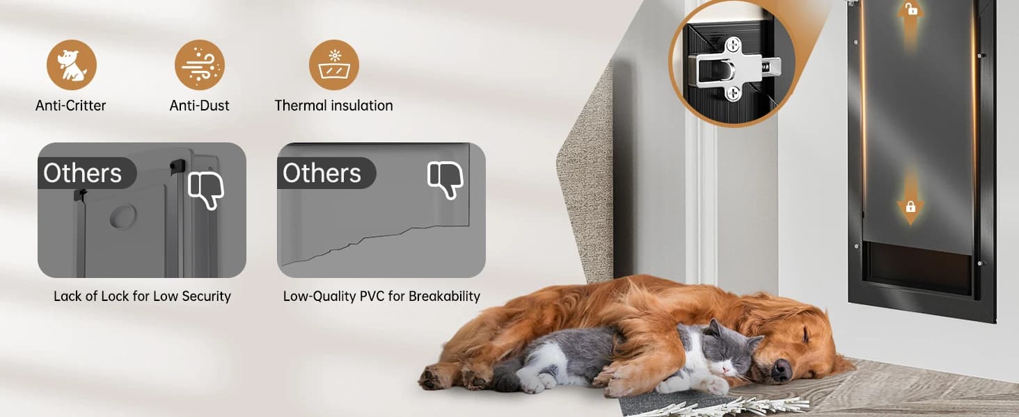 All Aluminum Dog Door for Exterior Door — Large Doggy Door — product details