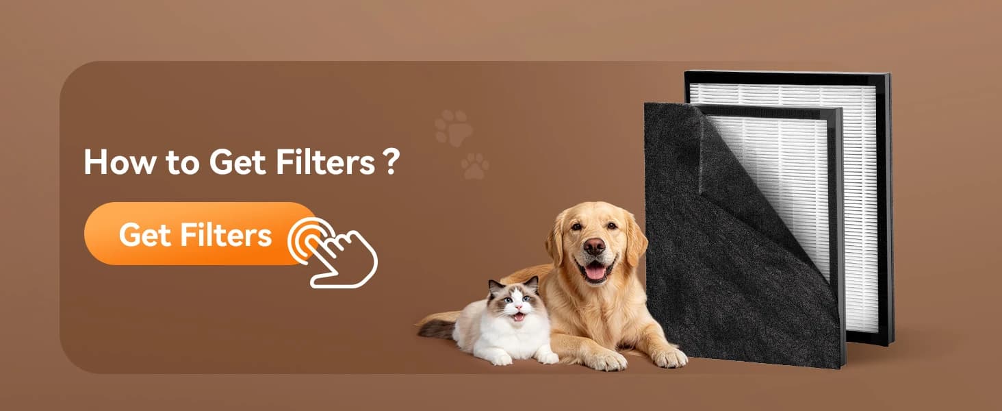 Pet Air Purifier for Home — Dual-sided Intake Air Purifier — Washable Pre-filters and Cost-saving Filters