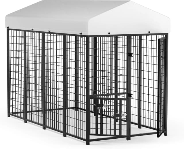8' x 4' Outdoor Dog Kennel with Roof for Large Dogs
