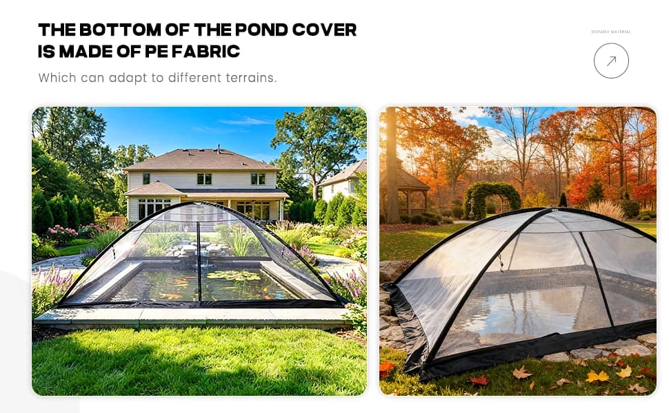 10x14 ft Pond Cover Dome Net with Frame for Outdoor Koi Leaves — product details