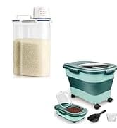 Dog Food Storage Container, 10-20Lbs Collapsible Pet Food Storage Containers with Rolling Wheel Airtight — collection imagery
