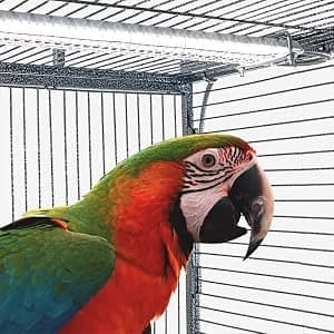 HappyBird Lighting Bird Cage Light with Chew Guard - Full Spectrum LED Pet Light - Simulates Natural — Designed specifically for birds — our lights provide safe and healthy light at any distance.