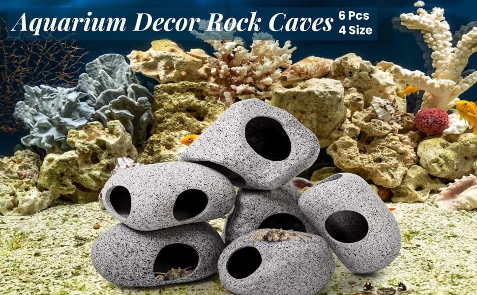 6 Pack Aquarium Decoration Rock Caves — product details