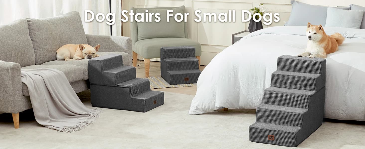 Dog Stairs for Bed 18" H — 4-Step Dog Steps for High Bed — product details