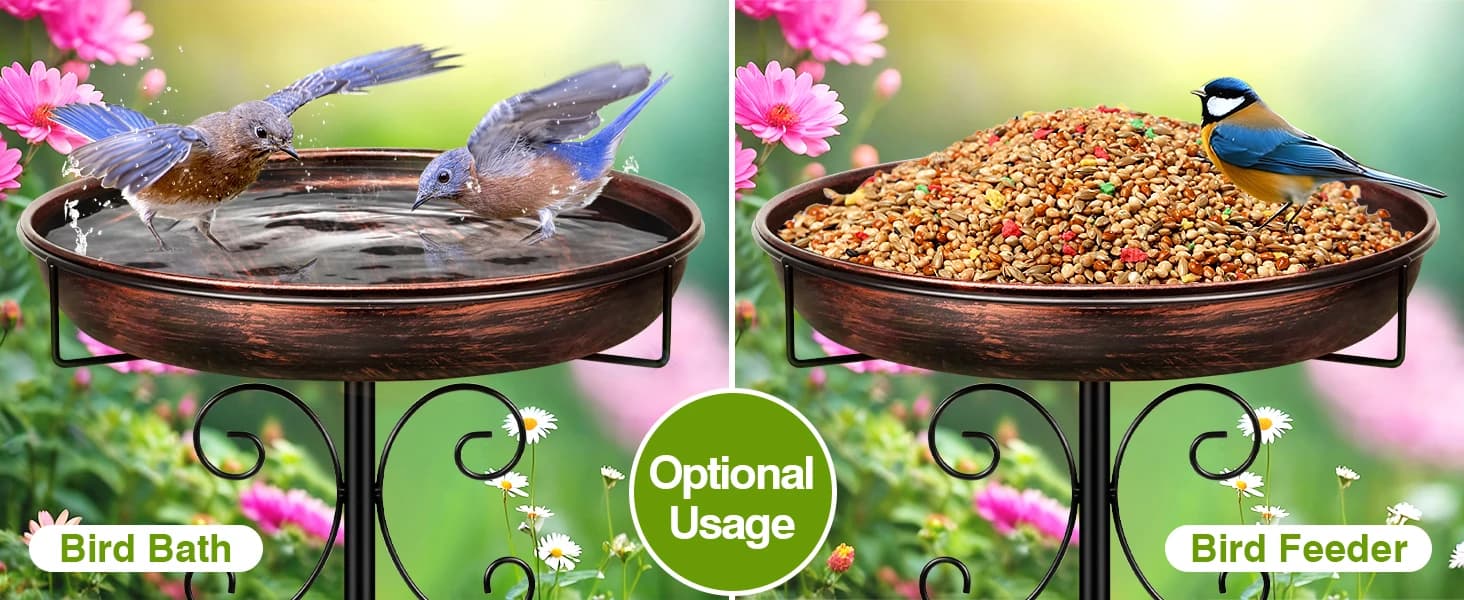 35In Metal Bird Bath for Outside — product details