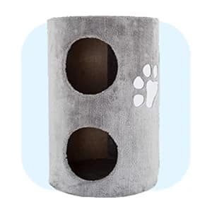 20.5-Inch Cat Condo - 2 Story Cat House with Sisal Scratch Pad — Enclosed 2-Story Pet Condo