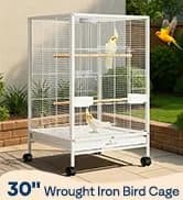 19 Inch Wrought Iron Travel Bird Cage for Cockatiel Parakeets — collection imagery