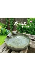 Ceramic Bird Bath for Outside on Ground — 9.45-Inch Birds Bath Bowl Only — product details