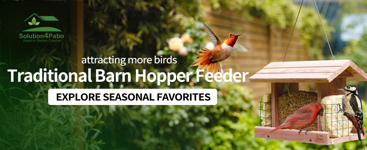 Squirrel-Proof Cedar Hopper Bird Feeder — product details