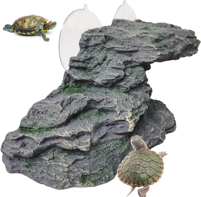 Turtle Basking Platform Baby Tortoise Climbing Ramp Shale Reptiles Dock Resting Terrace Stone Aquarium Ornament