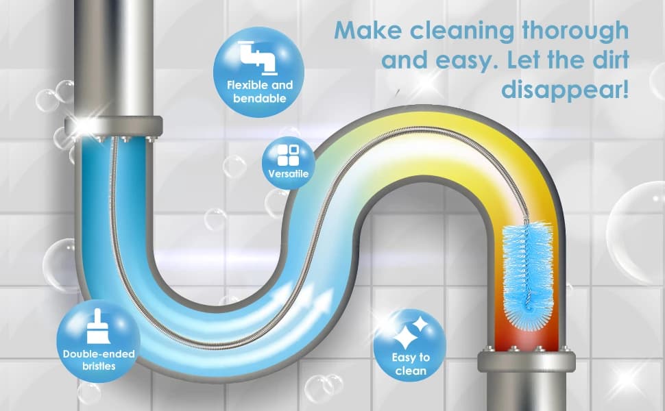 3 Pcs Aquarium Filter Hose Brush Stainless Flexible 61 ''79 '' — product details