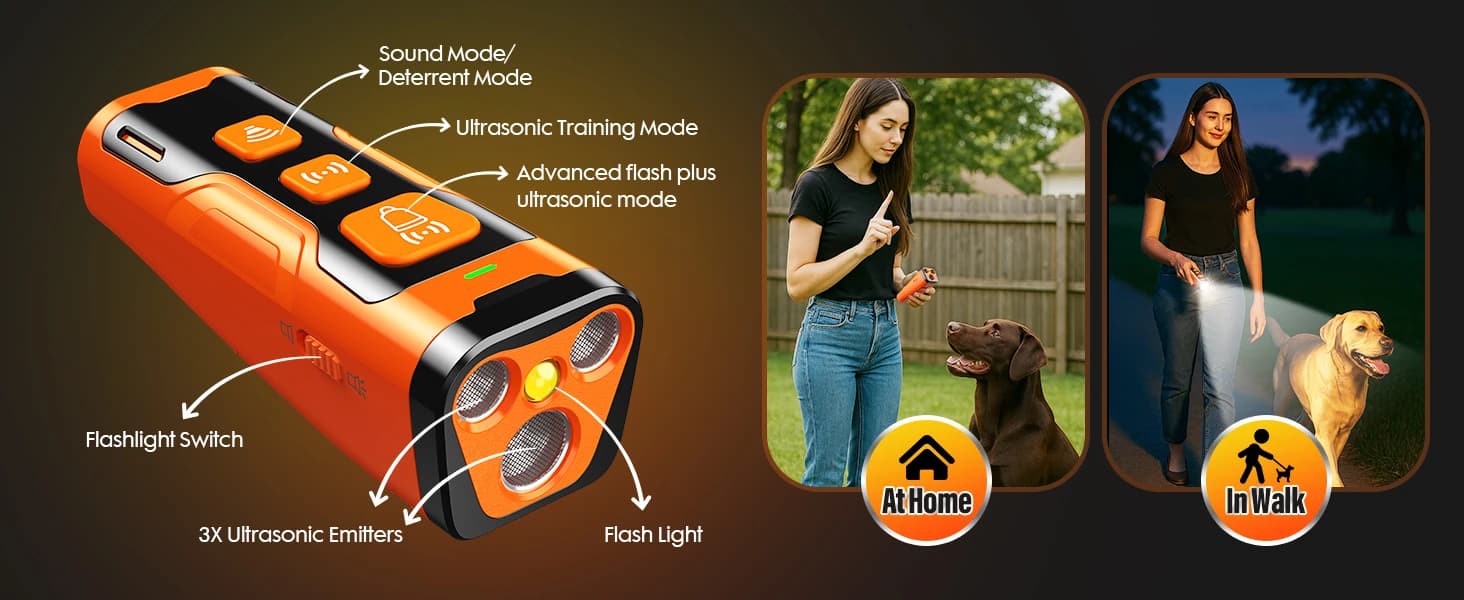 Dog Bark Deterrent Device — 3X Ultrasonic Anti Barking Devices — product details