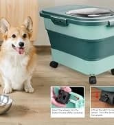 Dog Food Storage Container, 10-20Lbs Collapsible Pet Food Storage Containers with Rolling Wheel Airtight — collection imagery