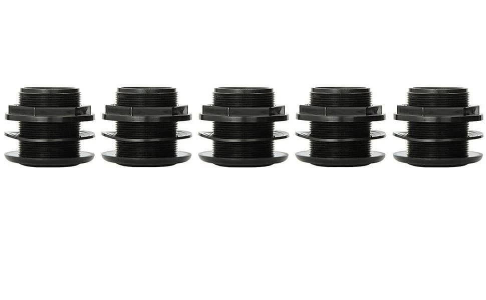 Standard Threaded Bulkhead Kit for Fish Aquariums – High-Impact Resistant PVC – Includes Bulkhead Fitting — 1-1/2-Inch Standard Threaded Bulkhead